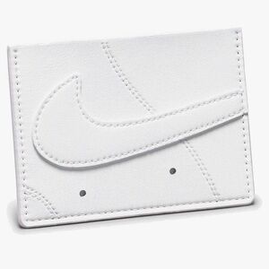 Nike Air Force 1 Unisex Slim Card Wallet White/White Leather Icon Swoosh